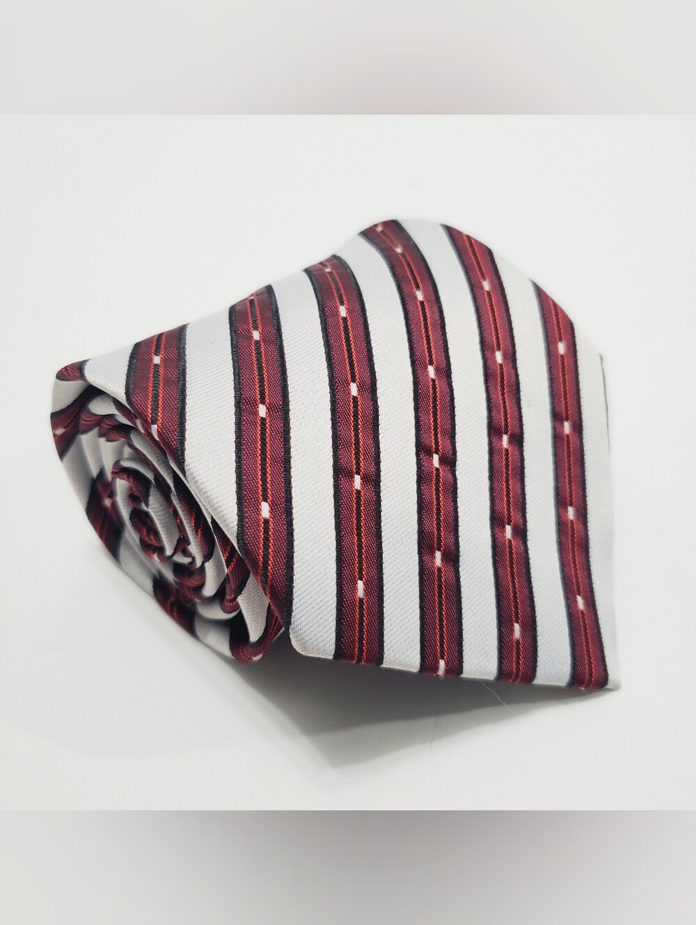 Kailong Men's Silk Neck Tie Red Stripe Pattern 57x4"